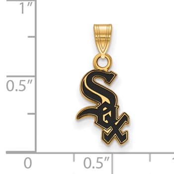 Sterling Silver Gold Plated Major League Baseball LogoArt Chicago White Sox Enamel Pendant — alternate view