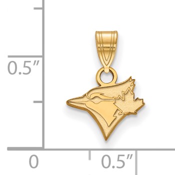 14k Gold Major League Baseball LogoArt Toronto Blue Jays Bird and Leaf Extra Small Pendant — alternate view