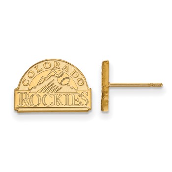 14k Gold Major League Baseball LogoArt Colorado Rockies Extra Small Post Earrings