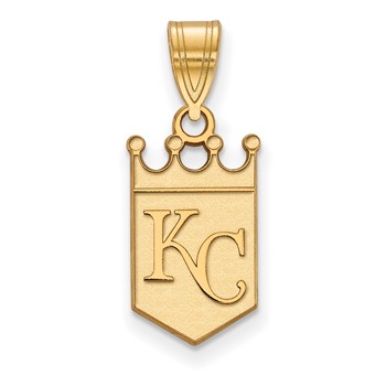 10k Gold Major League Baseball LogoArt Kansas City Royals K-C Crown Medium Pendant