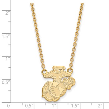 14ky U.S. Marine Corps Split Chain Pendant — alternate view