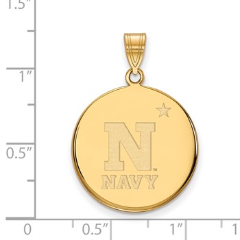 Sterling Silver Gold-plated LogoArt US Naval Academy Large Disc Pendant — alternate view