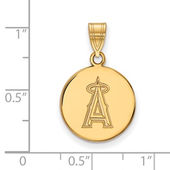 10k Gold Major League Baseball LogoArt Los Angeles Angels Medium Disc Pendant — alternate view