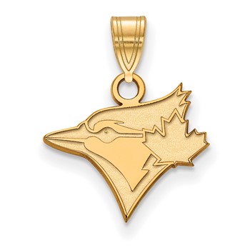 Sterling Silver Gold Plated Major League Baseball LogoArt Toronto Blue Jays Small Pendant
