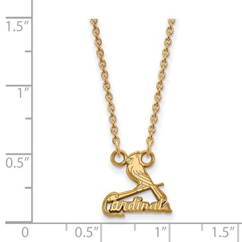 Sterling Silver Gold Plated Major League Baseball LogoArt St. Louis Cardinals Pendant Necklace — alternate view