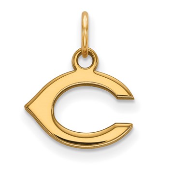 14k Gold Major League Baseball LogoArt Cincinnati Reds Letter C Extra Small Pendant