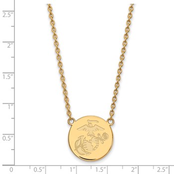 14ky U.S. Marine Corps Split Chain Disc Pendant — alternate view