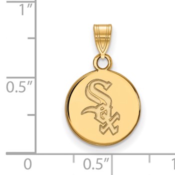 10k Gold Major League Baseball LogoArt Chicago White Sox Small Disc Pendant — alternate view