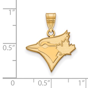 14k Gold Major League Baseball LogoArt Toronto Blue Jays Bird and Leaf Medium Pendant — alternate view