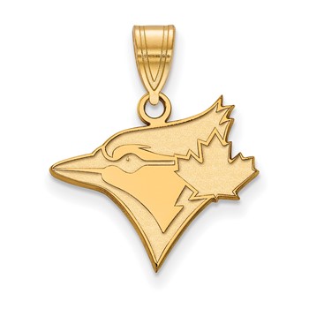14k Gold Major League Baseball LogoArt Toronto Blue Jays Bird and Leaf Medium Pendant