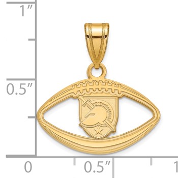Sterling Silver Gold-plated LogoArt U.S. Military Academy Letter A Football Pendant — alternate view