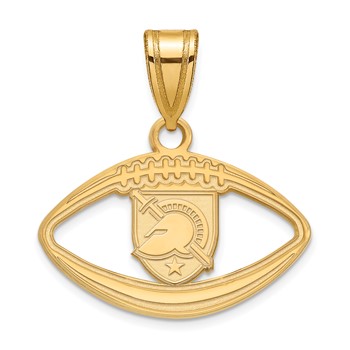 Sterling Silver Gold-plated LogoArt U.S. Military Academy Letter A Football Pendant