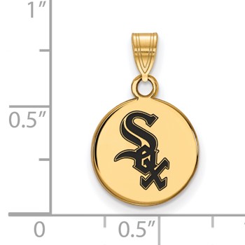 Sterling Silver Gold Plated Major League Baseball LogoArt Chicago White Sox Enamel Pendant — alternate view