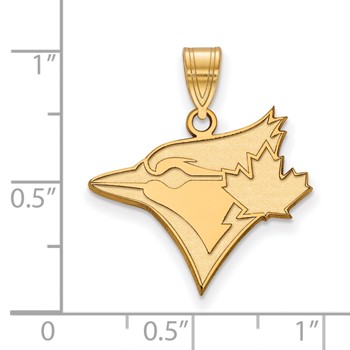 10k Gold Major League Baseball LogoArt Toronto Blue Jays Bird and Leaf Large Pendant — alternate view