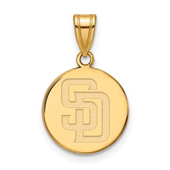 10k Gold Major League Baseball LogoArt San Diego Padres Letters S-D Medium Disc Pendant