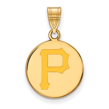 Sterling Silver Gold Plated Major League Baseball LogoArt Pittsburgh Pirates P Enamel Pendant