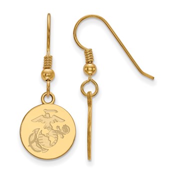 14ky U.S. Marine Corps Disc Post Earrings
