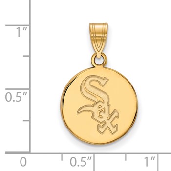 Sterling Silver Gold Plated Major League Baseball LogoArt Chicago White Sox Medium Pendant — alternate view