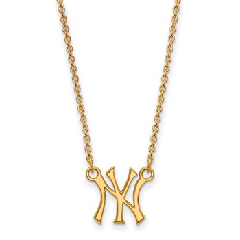 14k Gold Major League Baseball LogoArt New York Yankees N-Y Small Pendant Necklace
