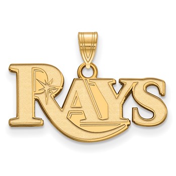 14k Gold Major League Baseball LogoArt Tampa Bay Rays Team Script Small Pendant