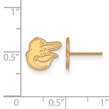10k Gold Major League Baseball LogoArt Baltimore Orioles Logo Extra Small Post Earrings — alternate view