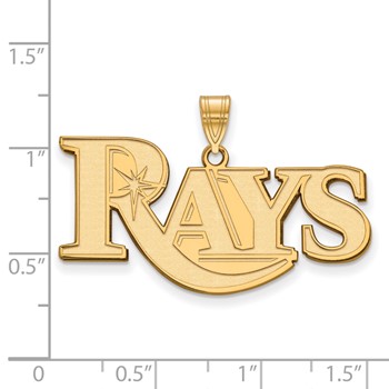 14k Gold Major League Baseball LogoArt Tampa Bay Rays Team Script Large Pendant — alternate view