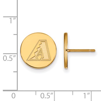 Sterling Silver Gold Plated Major League Baseball LogoArt Arizona Diamondbacks Disc Earrings — alternate view