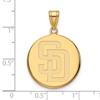 14k Gold Major League Baseball LogoArt San Diego Padres Letters S-D Large Disc Pendant — alternate view