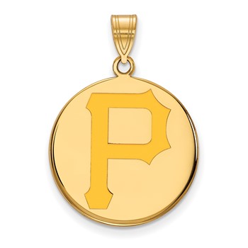 Sterling Silver Gold Plated Major League Baseball LogoArt Pittsburgh Pirates P Enamel Pendant