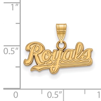 10k Gold Major League Baseball LogoArt Kansas City Royals Script Small Pendant — alternate view