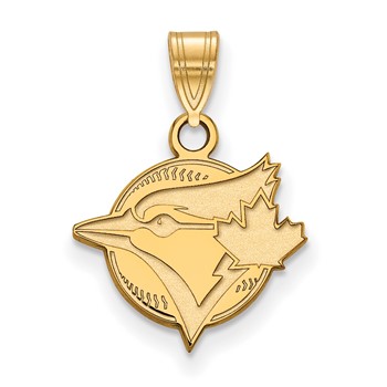 14k Gold Major League Baseball LogoArt Toronto Blue Jays Bird and Leaf Small Pendant