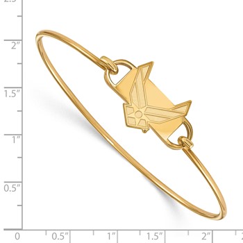 Sterling Silver Gold-plated LogoArt U.S. Air Force Small Center 7 inch Wire Bangle — alternate view
