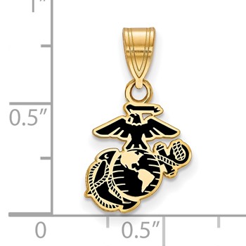 Gold Plated SS Small U.S. Marine Corps Epoxied Pendant — alternate view