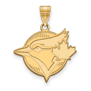 Sterling Silver Gold Plated Major League Baseball LogoArt Toronto Blue Jays Large Pendant