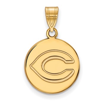 14k Gold Major League Baseball LogoArt Cincinnati Reds Medium Disc Pendant