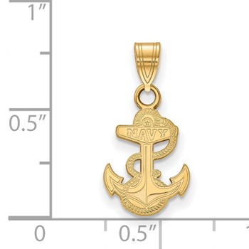 10k Gold LogoArt US Naval Academy Anchor Small Pendant — alternate view