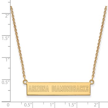 Sterling Silver Gold Plated Major League Baseball LogoArt Arizona Diamondbacks Bar Necklace — alternate view
