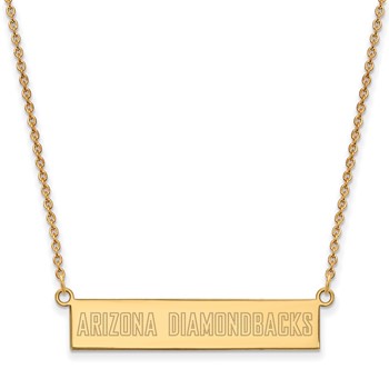 Sterling Silver Gold Plated Major League Baseball LogoArt Arizona Diamondbacks Bar Necklace