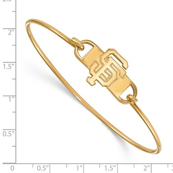 Sterling Silver Gold Plated Major League Baseball LogoArt San Francisco Giants S-F Wire Bangle — alternate view