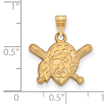 14k Gold Major League Baseball LogoArt Pittsburgh Pirates Buccaneer Small Pendant — alternate view