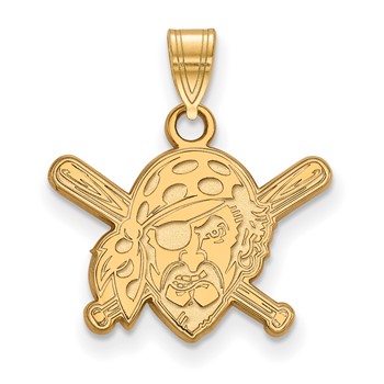 14k Gold Major League Baseball LogoArt Pittsburgh Pirates Buccaneer Small Pendant