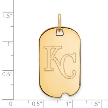Sterling Silver Gold Plated Major League Baseball LogoArt Kansas City Royals Dog Tag — alternate view