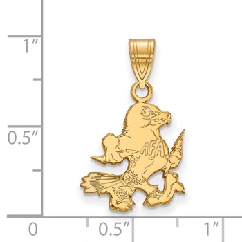 10k Gold LogoArt United States Air Force Academy Falcon Medium Pendant — alternate view