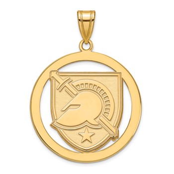 Sterling Silver Gold-plated LogoArt U.S. Military Academy Letter A Extra Large Circle Pendant