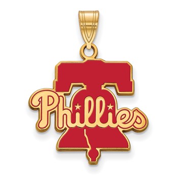 Sterling Silver Gold Plated Major League Baseball LogoArt Philadelphia Phillies Enamel Pendant