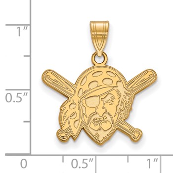 14k Gold Major League Baseball LogoArt Pittsburgh Pirates Buccaneer Medium Pendant — alternate view