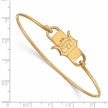 Sterling Silver Gold Plated Major League Baseball LogoArt Detroit Tigers Wire Bangle — alternate view