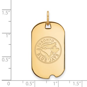 Sterling Silver Gold Plated Major League Baseball LogoArt Toronto Blue Jays Small Dog Tag — alternate view