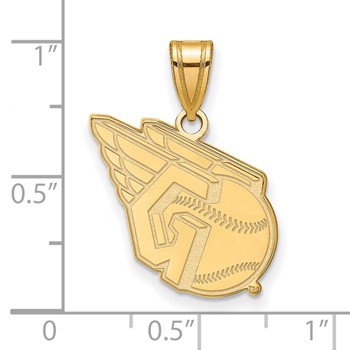 10k Gold Major League Baseball LogoArt Cleveland Guardians Logo Medium Pendant — alternate view