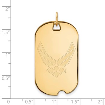 Sterling Silver Gold-plated LogoArt U.S. Air Force Large Dog Tag Pendant — alternate view